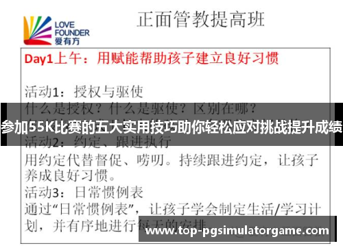 参加55K比赛的五大实用技巧助你轻松应对挑战提升成绩