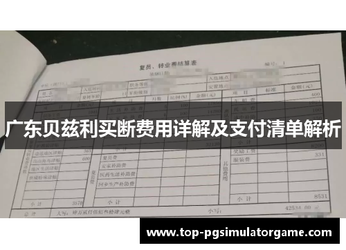 广东贝兹利买断费用详解及支付清单解析